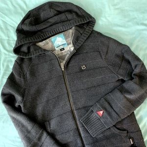 Burton Wool Zip Up Sweater Hoodie